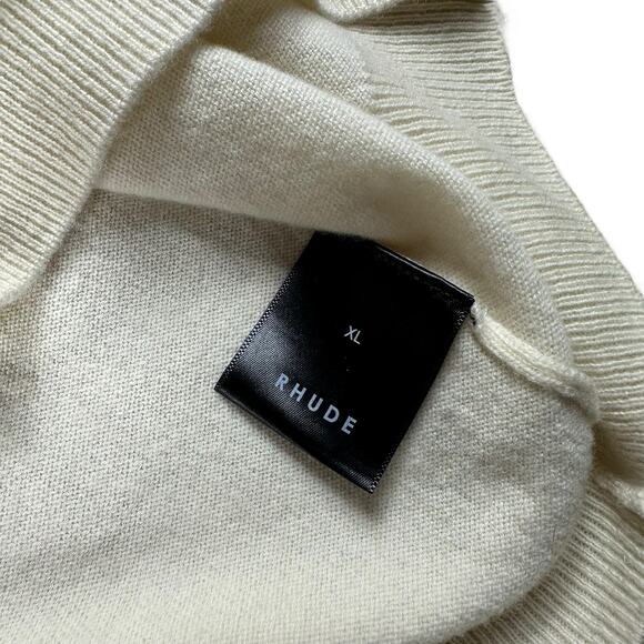 RHUDE Men's Retro Polo Knit Sweater Top Varsity Short Sleeve Size XL Preppy - Picture 6 of 8